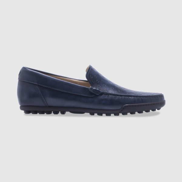 Driving shoe in aged calf leather  – blue