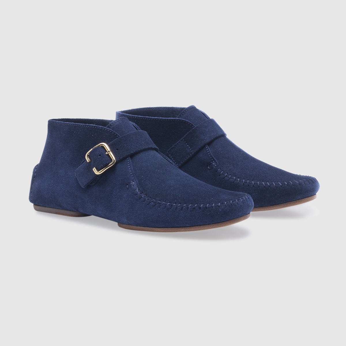 Unlined desert boot in suede with buckle – blue Calò on sale 2022 2