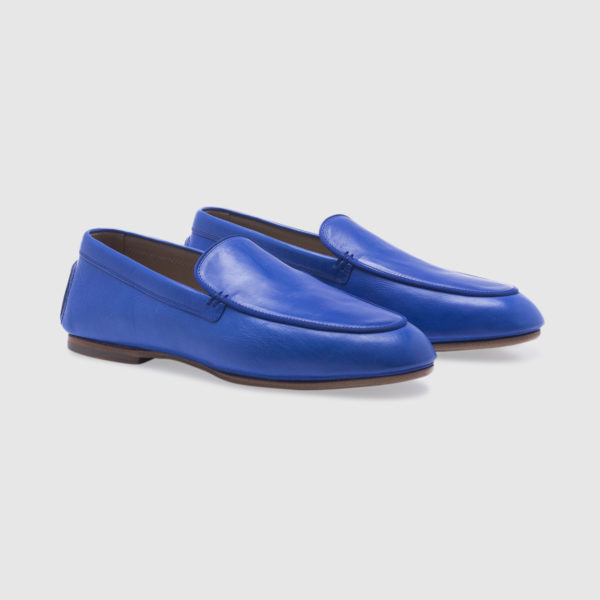 Slip-on loafer in nappa leather – sapphire blue