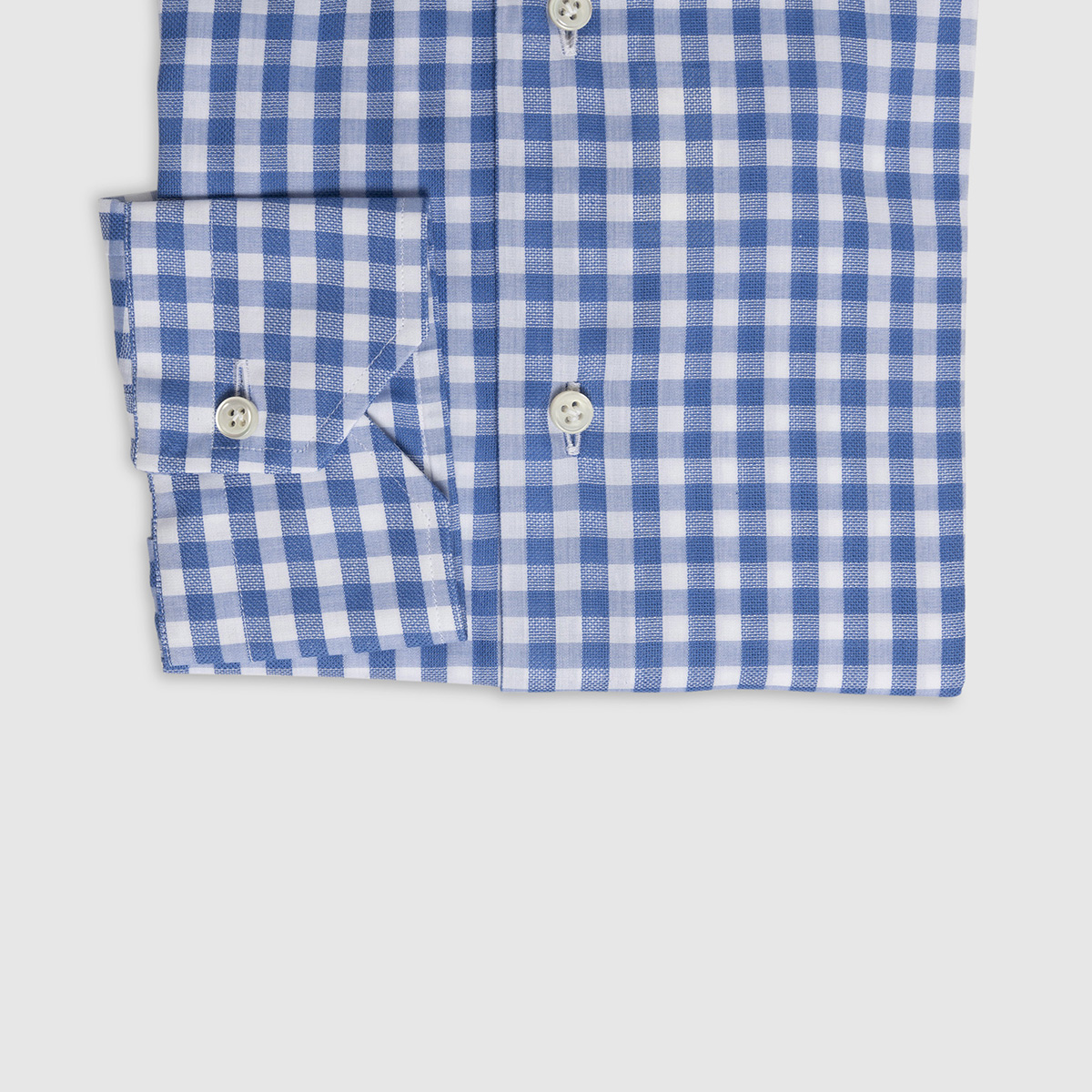 Check Pattern Cotton Shirt in Light Blue-White | Acquista su Barròco
