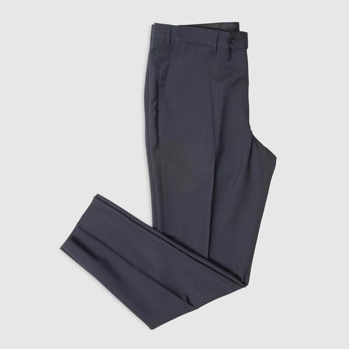1 Pleat Super 100’s Wool Trousers in Dark Navy Sartoria Lavore on sale 2022