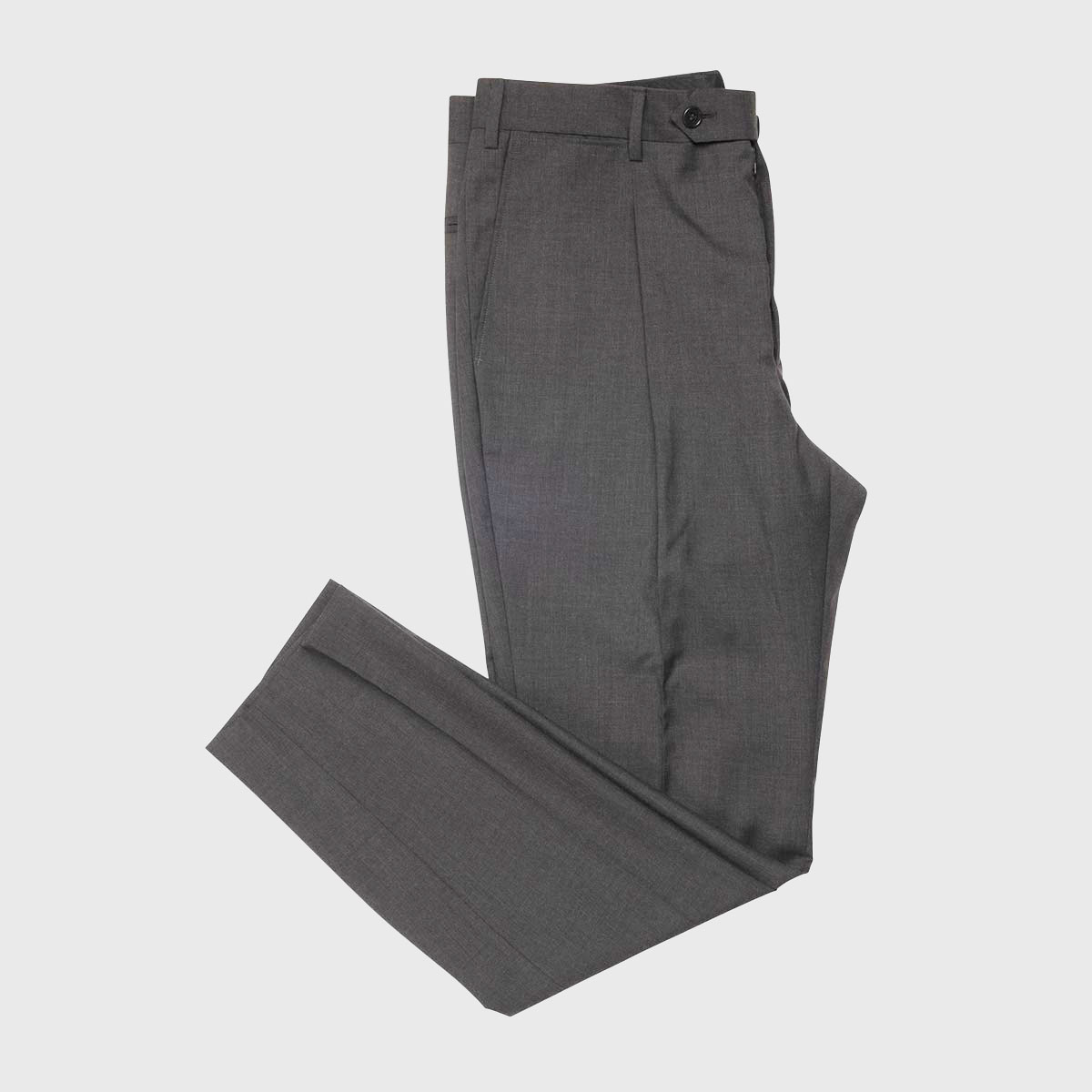 1 Pleat Super 100’s Wool Trousers in Gray Sartoria Lavore on sale 2022