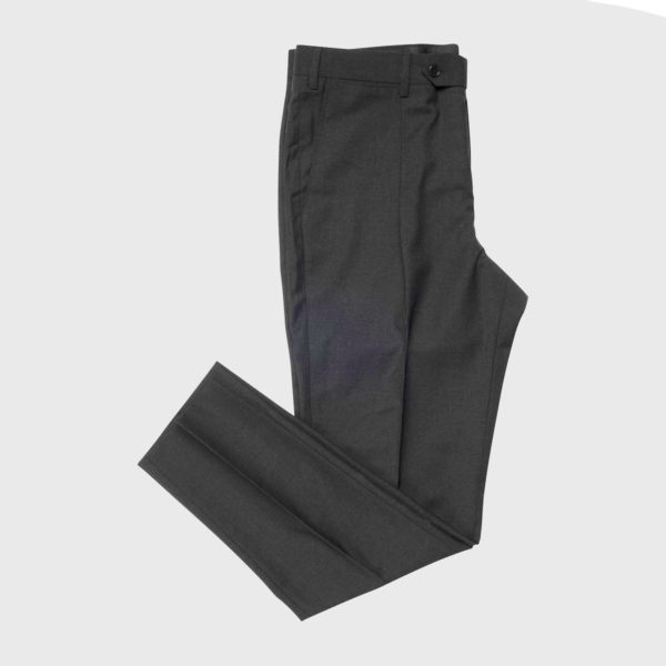 1 Pleat Super 100’s Wool Trousers in Dark Gray