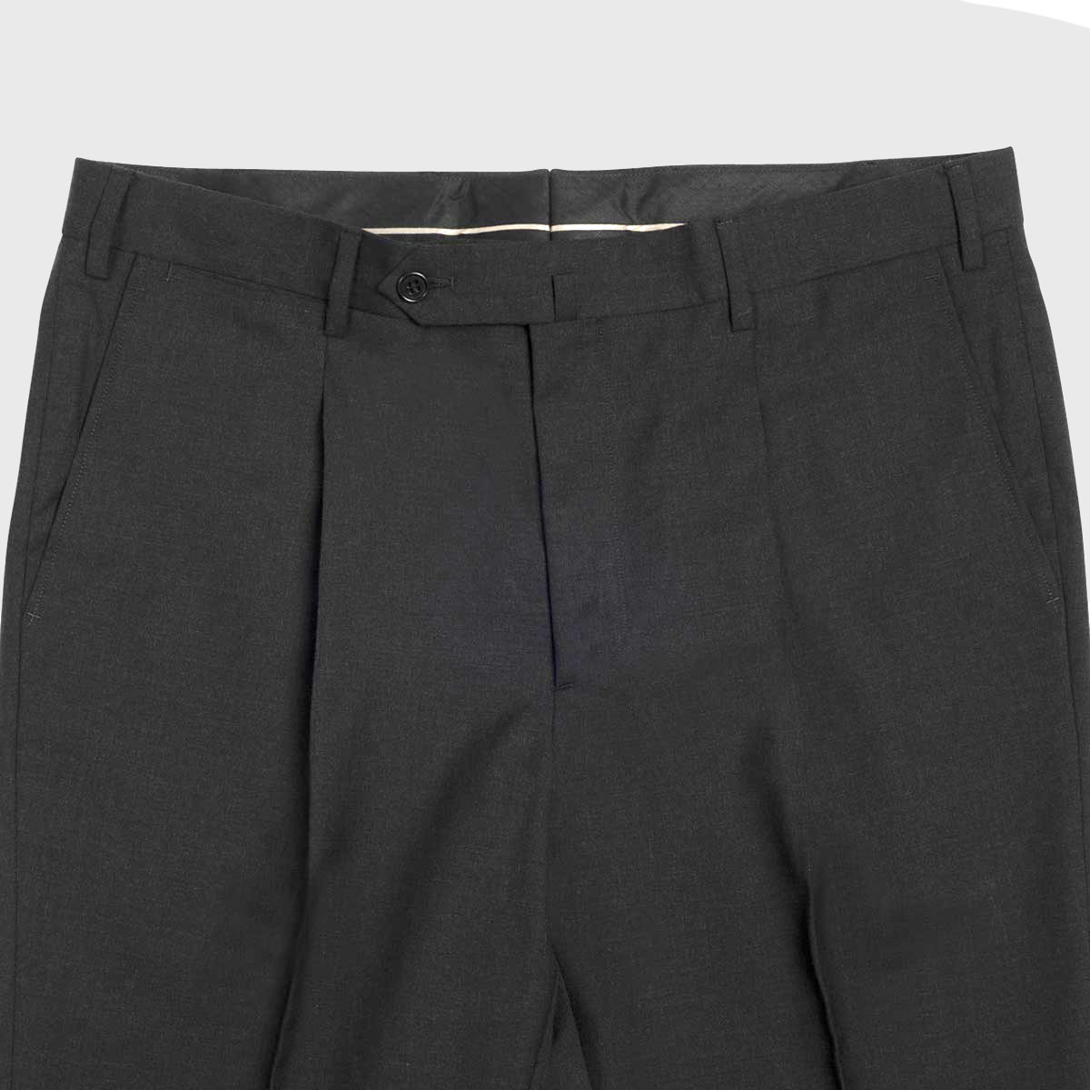 1 Pleat Super 100’s Wool Trousers in Dark Gray Sartoria Lavore on sale 2022 2