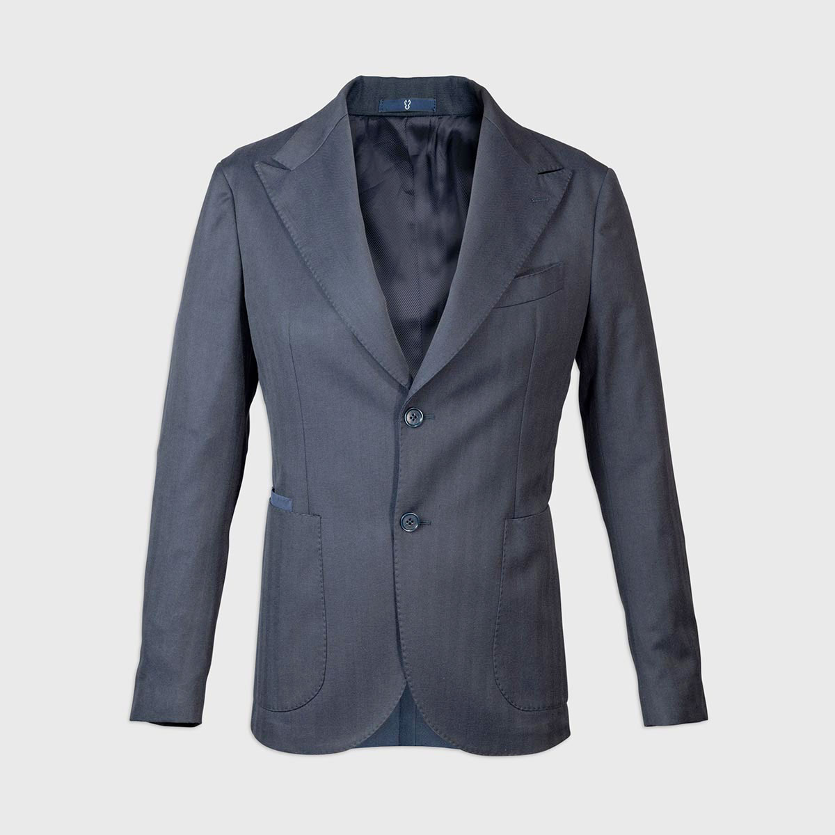 Half-lined single-breasted jacket in 130’S Wool- Blue Melillo 1970 on sale 2022