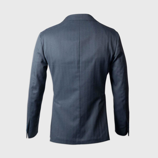 Half-lined single-breasted jacket in 130’S Wool- Blue
