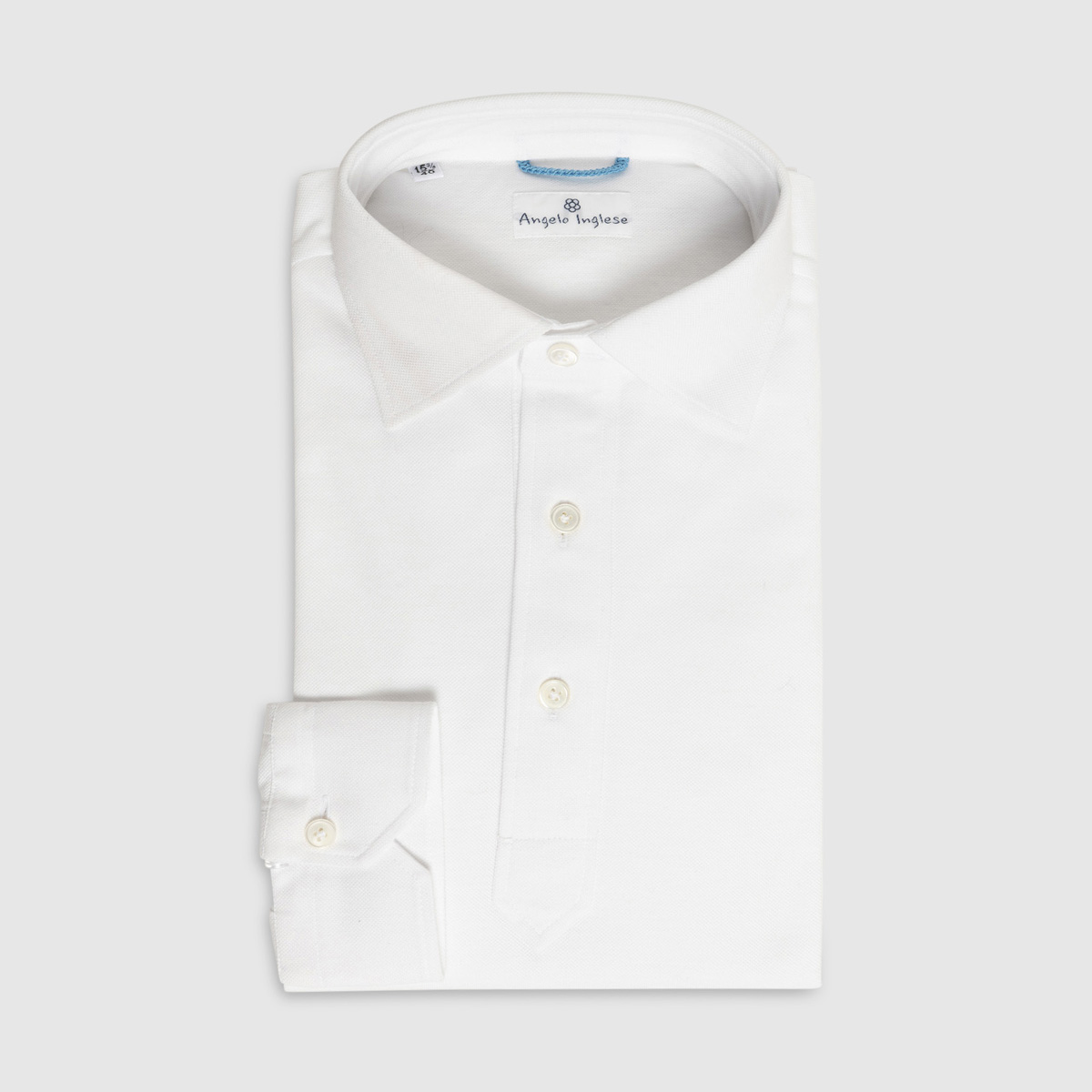 JFK Polo Shirt in White Piquet Cotton