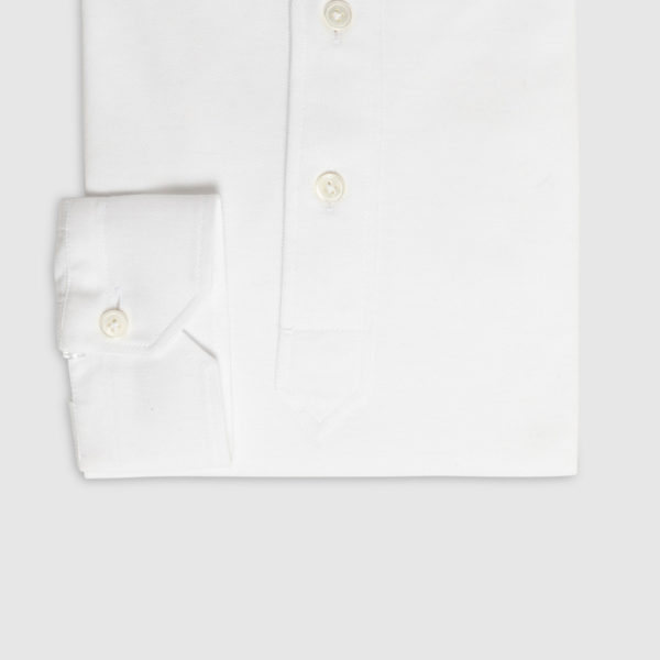 JFK Polo Shirt in White Piquet Cotton