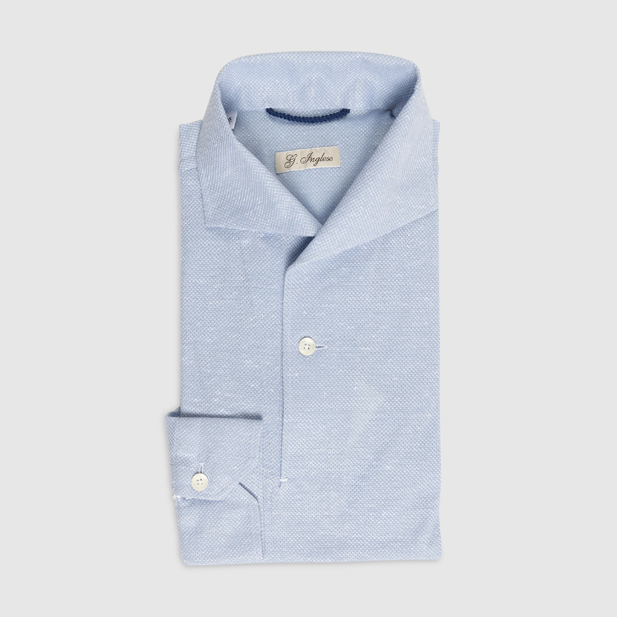Miami Polo Shirt in Light Blue Cotton-Linen Piquet G. Inglese on sale 2022