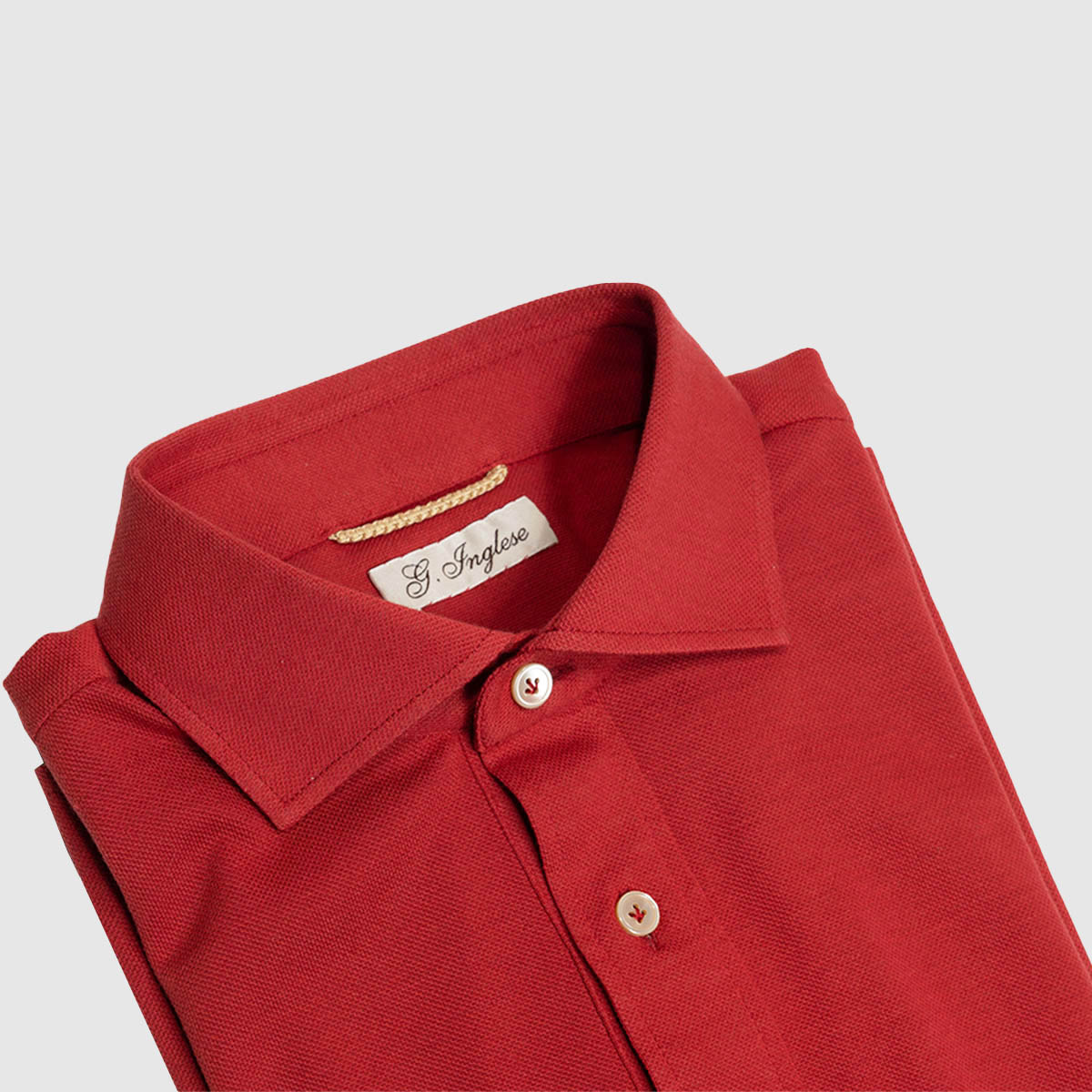 Piquet Cotton Polo Shirt in Red G. Inglese on sale 2022 2
