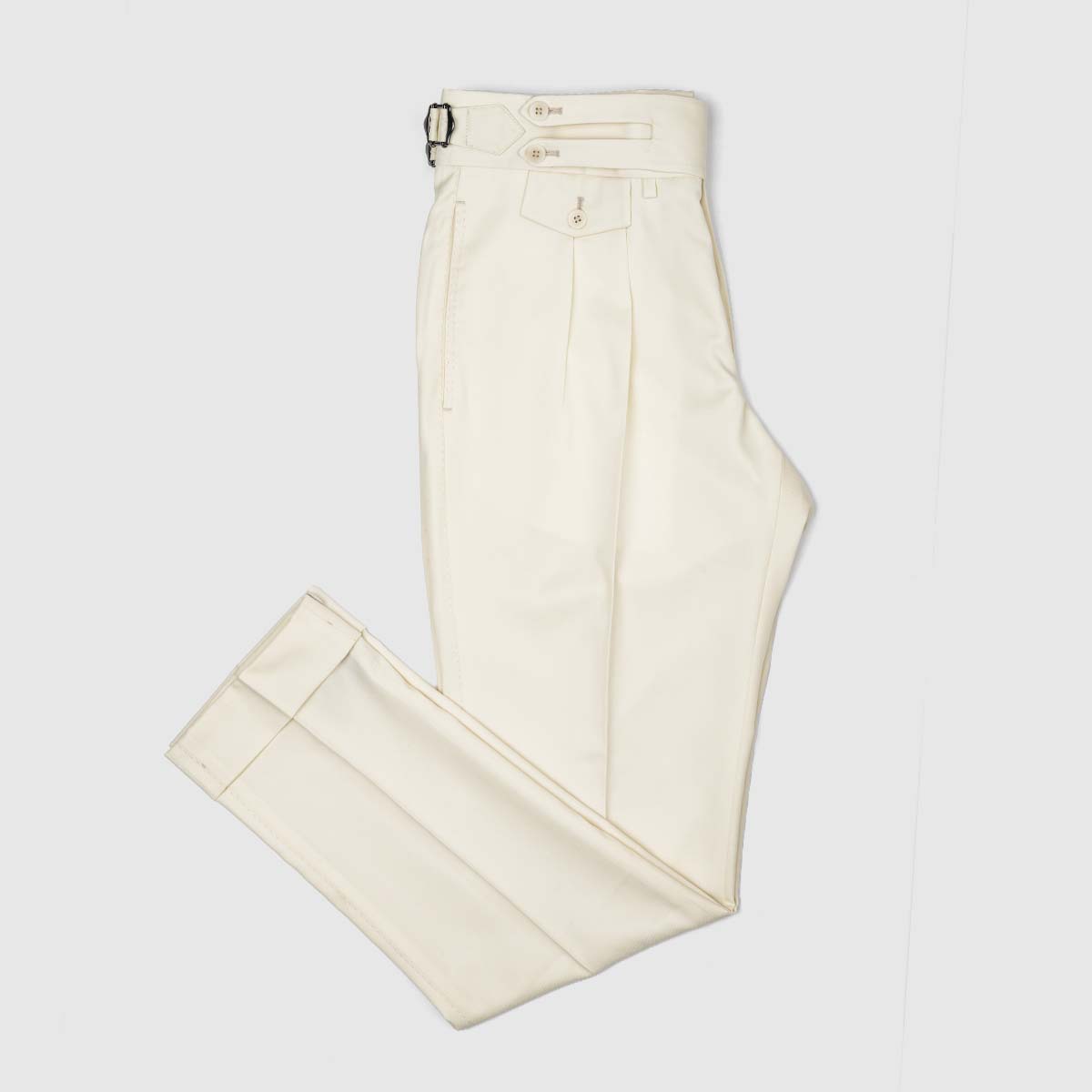 Cream Two pleats 150’s Trousers
