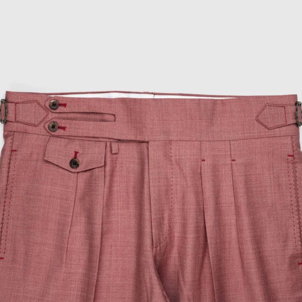 Burgundy Two Pleats 150’s Trousers