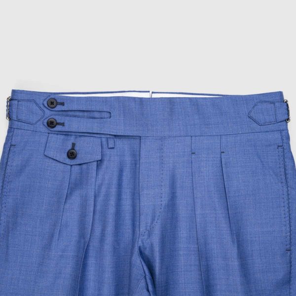 Pantaloni Blu Royale 2 Pinces in Lana 150’S