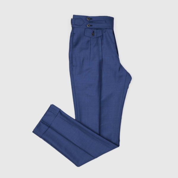 Pantaloni Blu chiaro 2 Pinces in Lana 150’S