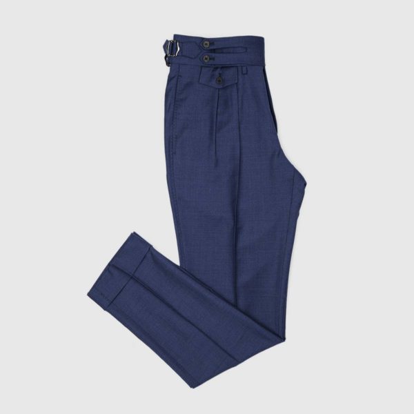 Pantaloni Blu 2 Pinces in Lana 150’S
