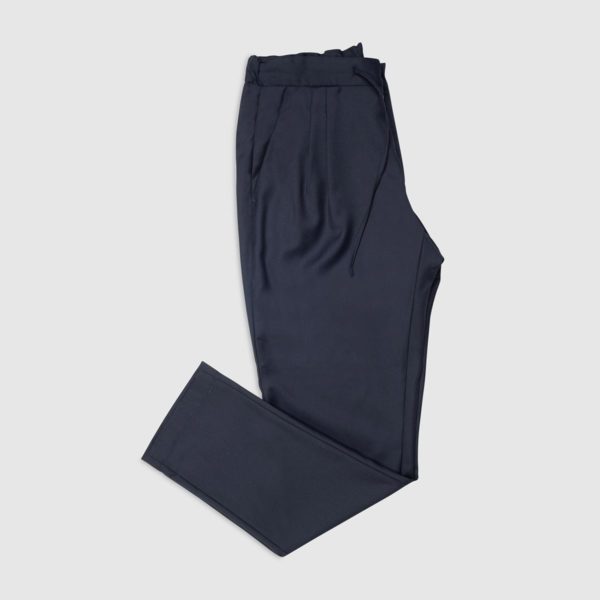 Pantaloni Jogging 2 Pinces in Lana – Blu