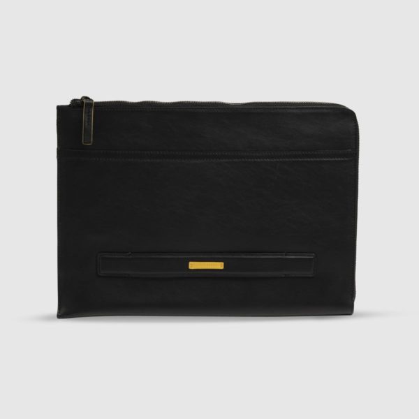 Document holder in Black Nappa Leather