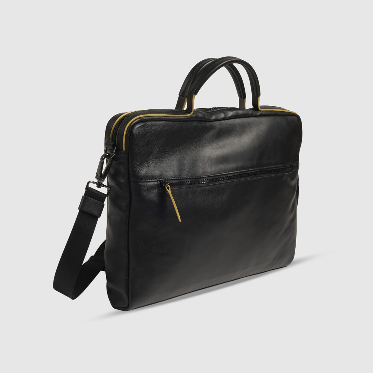 Briefcase in Black Nappa Leather Plinio Visonà on sale 2022 2