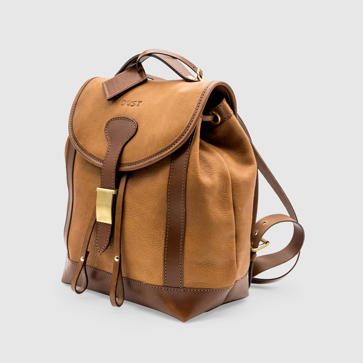 Vegetable Tumbled Leather Backpack  – Light Brown Leather The Dust on sale 2022 2