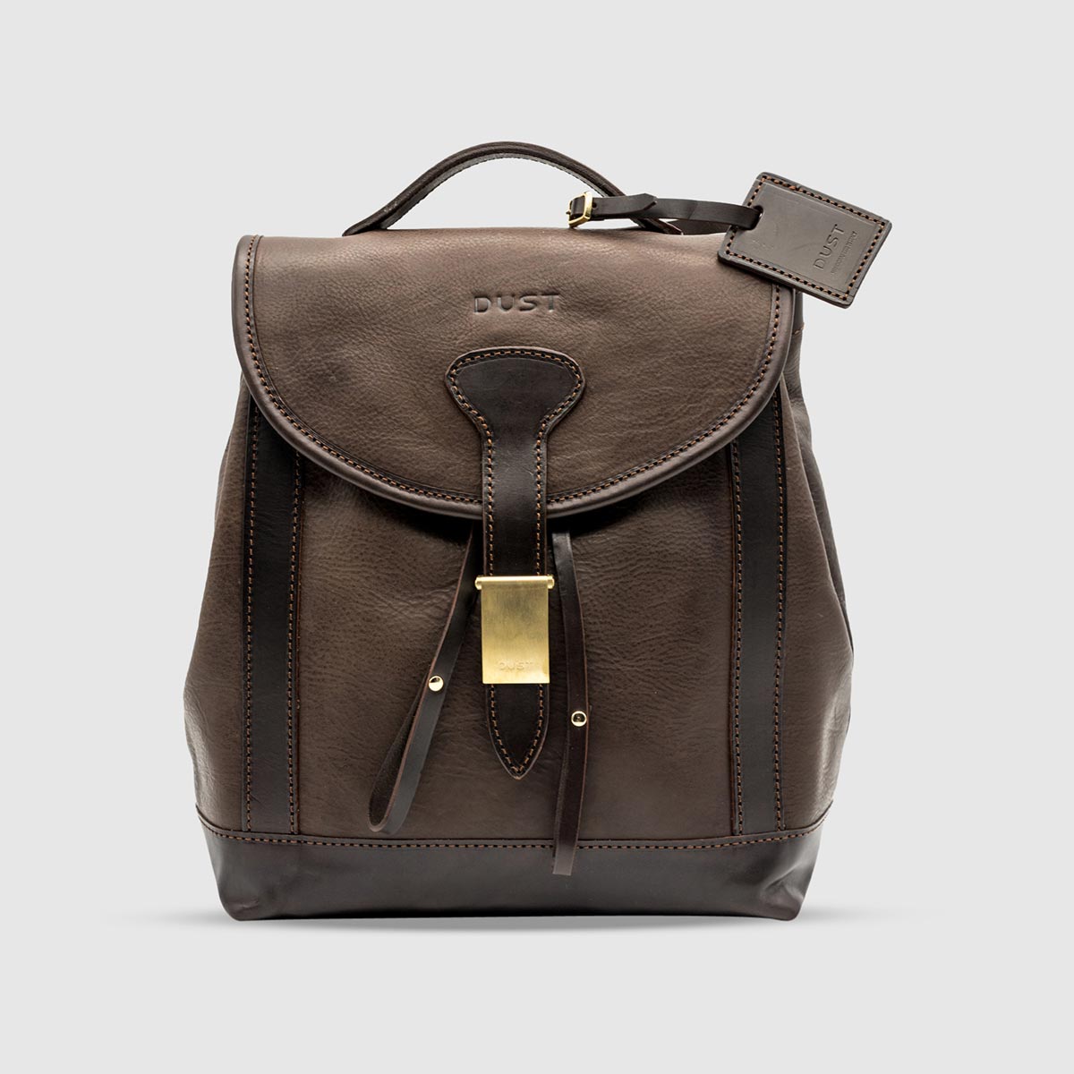 Vegetable Tumbled Leather Backpack  – Dark Brown Leather The Dust on sale 2022