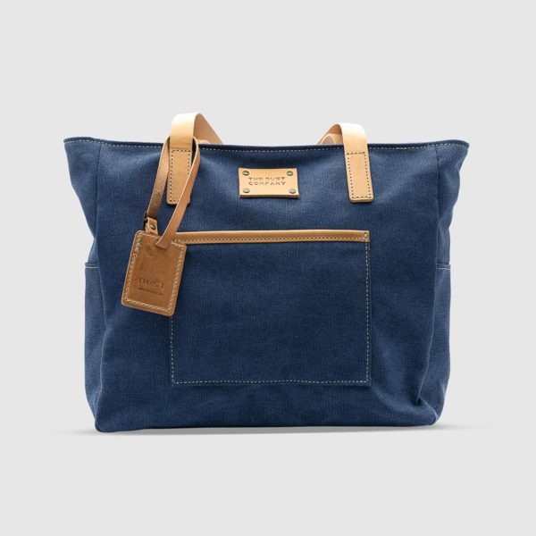 Water-repellent Cotton Tote Bag – Blue