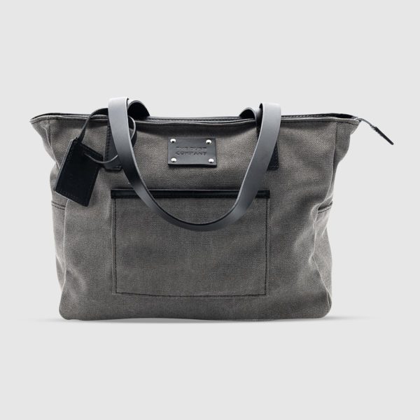 Water-repellent Cotton Tote Bag – Grey