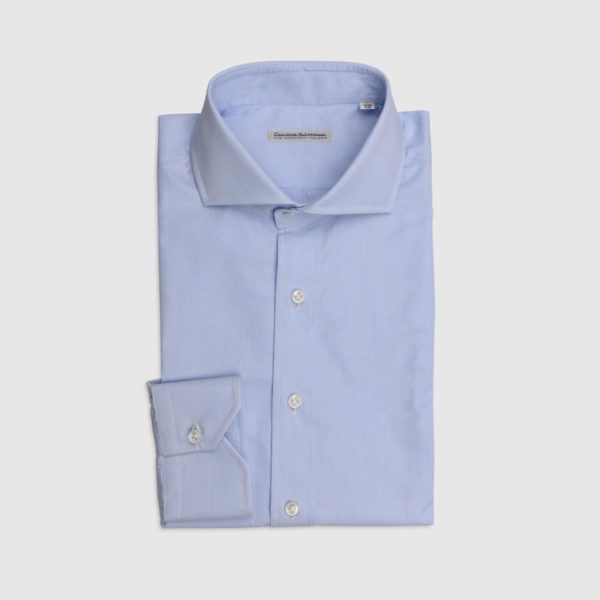100% Double Twisted Popeline Cotton Shirt – Light Blue