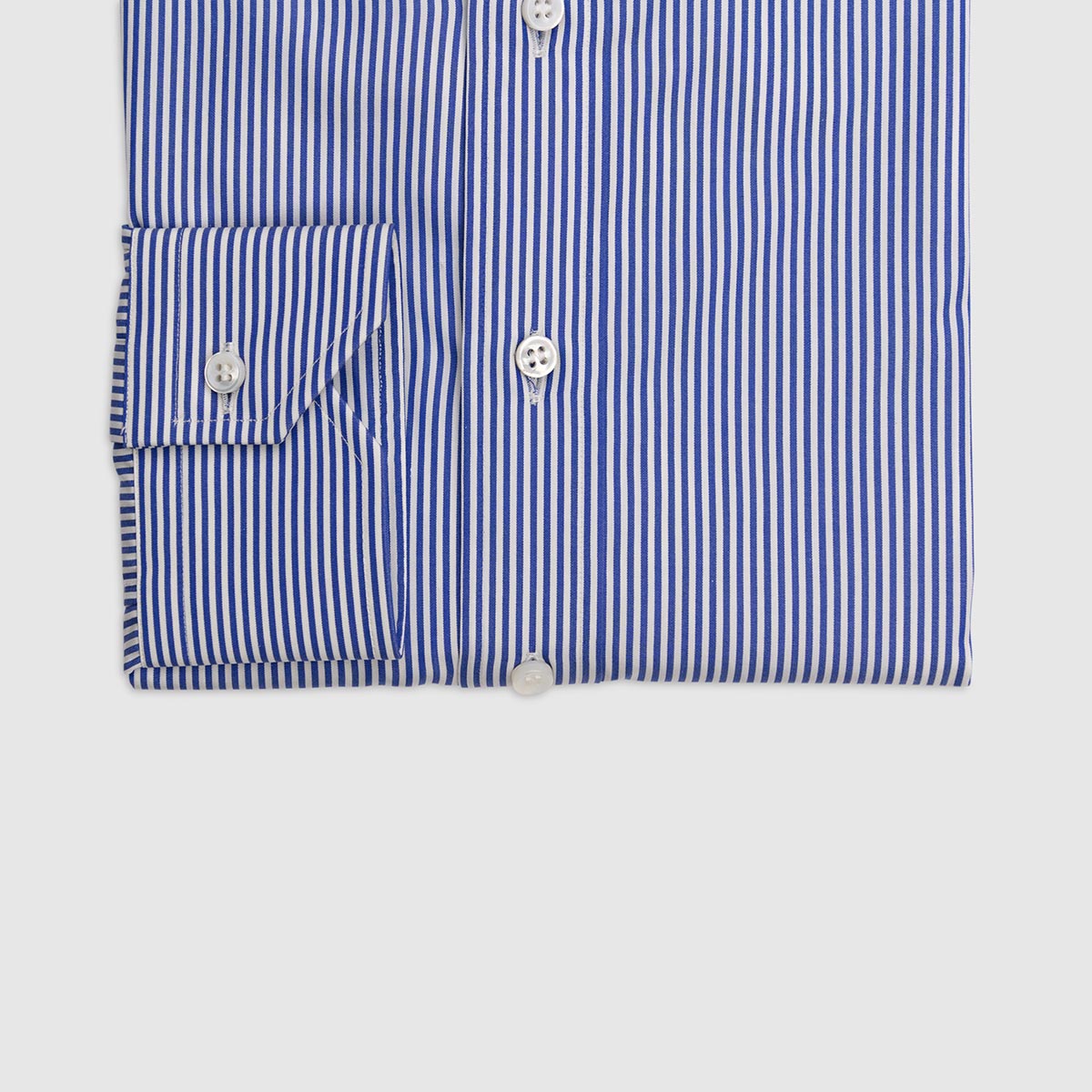 100% Double Twisted Popeline Cotton Shirt – Navy Blue and White Stripes Camiceria Ambrosiana on sale 2022 2