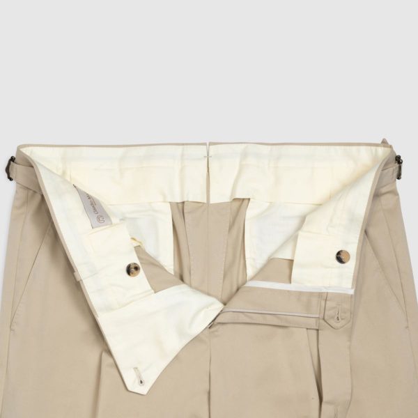 Pantalone 1 Pinces in Cotone elasticizzato – Beige