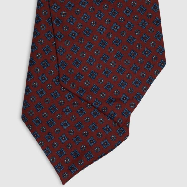 Bordeaux Silk Ascot With Pattern