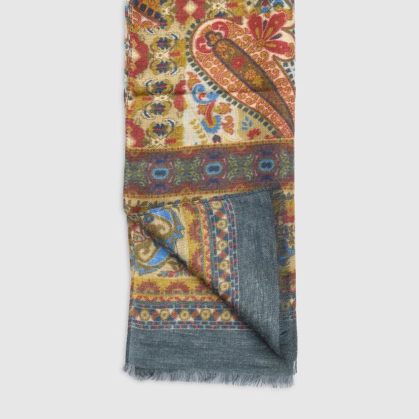 Wool-Silk scarf with Kashmir pattern