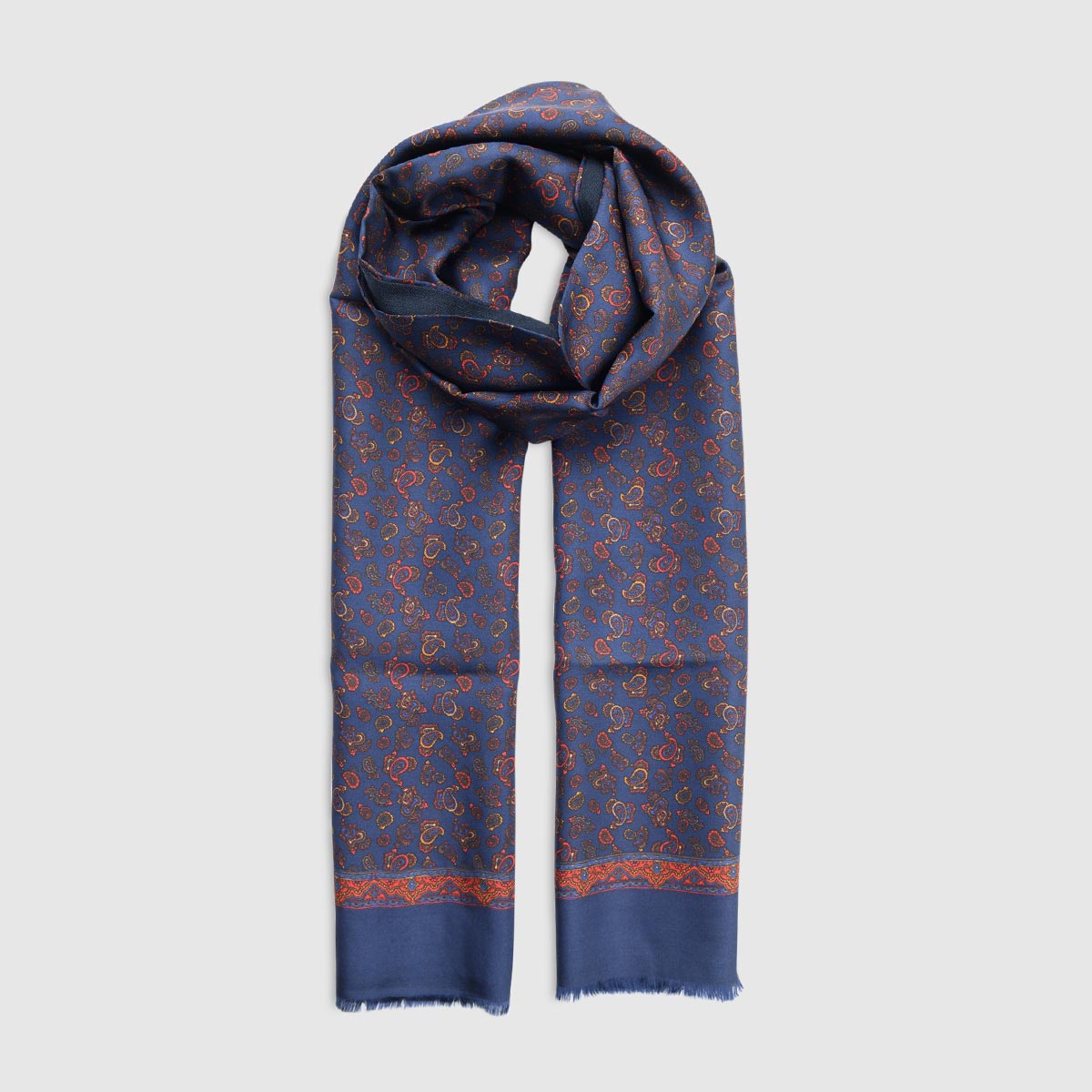 Wool-Silk scarf with Kashmir pattern Wool-Silk scarf with Kashmir pattern