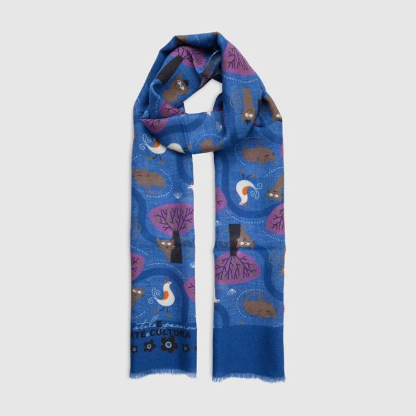 Abstract Floral Wool Scarf