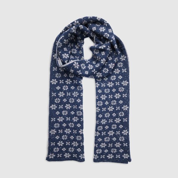Double Face wool scarf with floral pattern