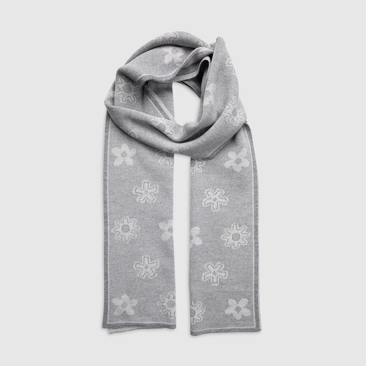 Double Face wool floral scarf