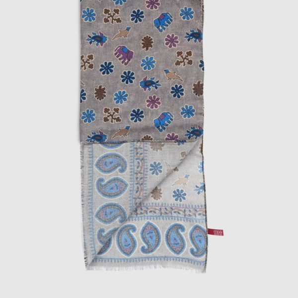Wool Scarf with Floral Design