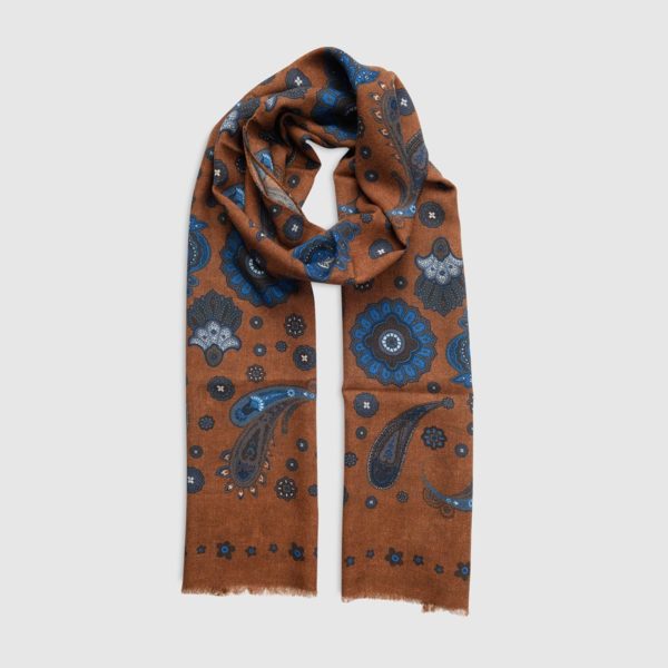 Wool Scarf with Kashmir Patterns