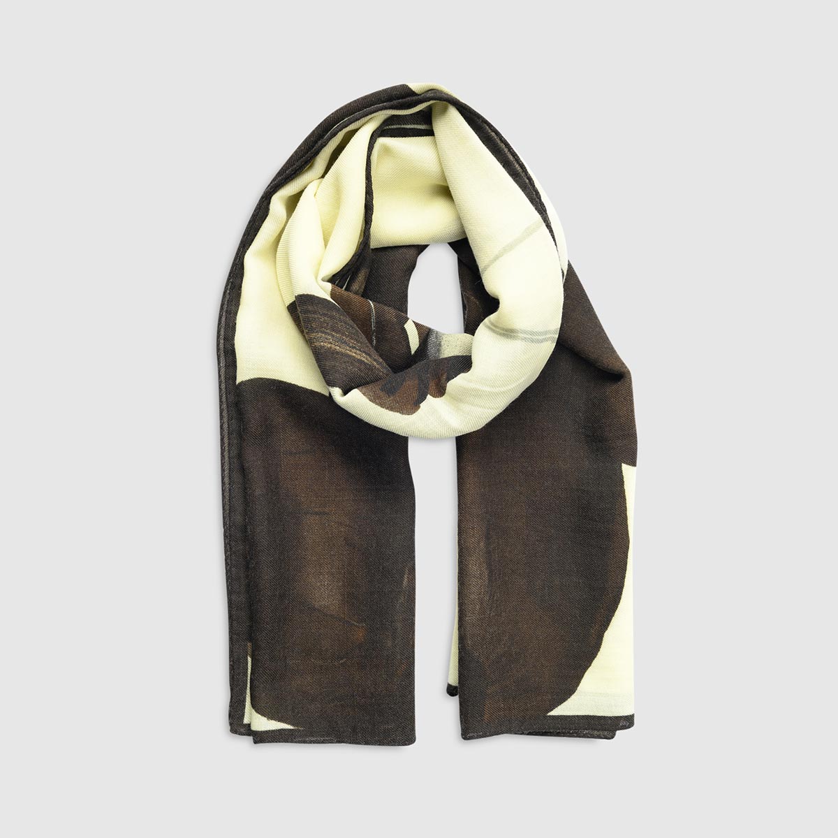 Wool Silk Scarf With Sport Patterns