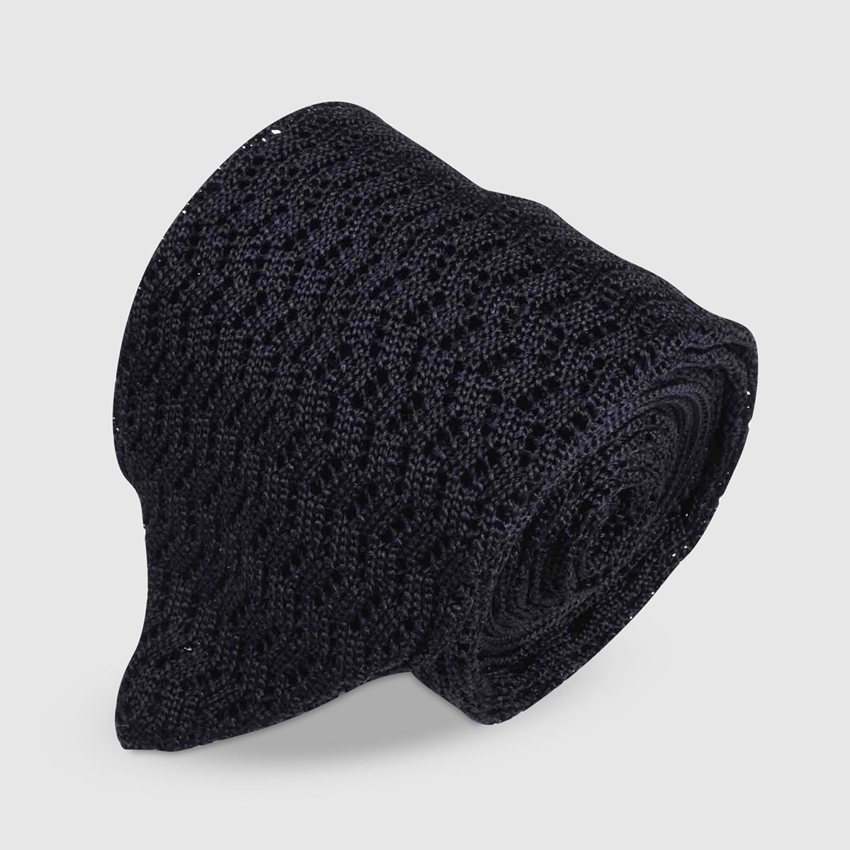 Black Knitted Tie, Zig Zag Stitch Serà Fine Silk on sale 2022