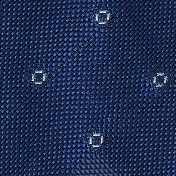 Cravatta di Seta Blu Grenadine a Pois Azzurri