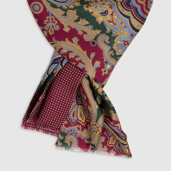 Paisley Silk Scarf Green And Red