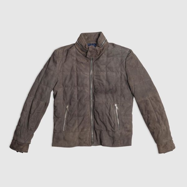 Loro Piana Brown Suede Bomber Jacket With Thermal Lining