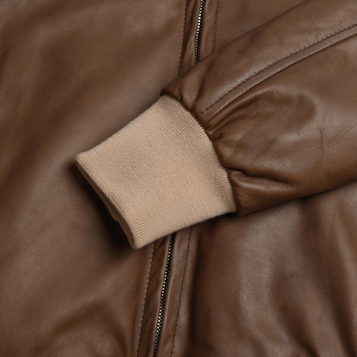 Brown Leather Reversible Bomber Jacket With Goose Down Padding G. Inglese on sale 2022 2