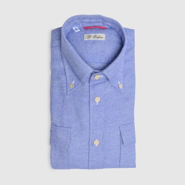 Lilac Cotton Flanneled Botton-down Shirt