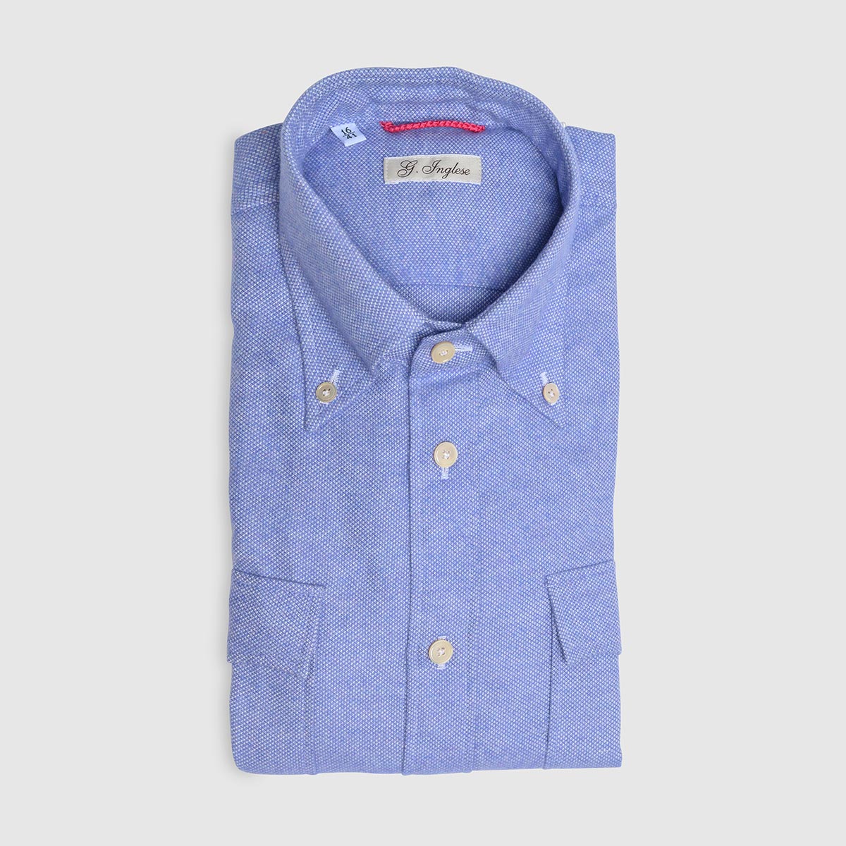 Lilac Cotton Flanneled Botton-down Shirt G. Inglese on sale 2022