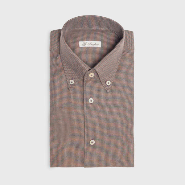 Vichy Check Cotton Shirt Brown/black
