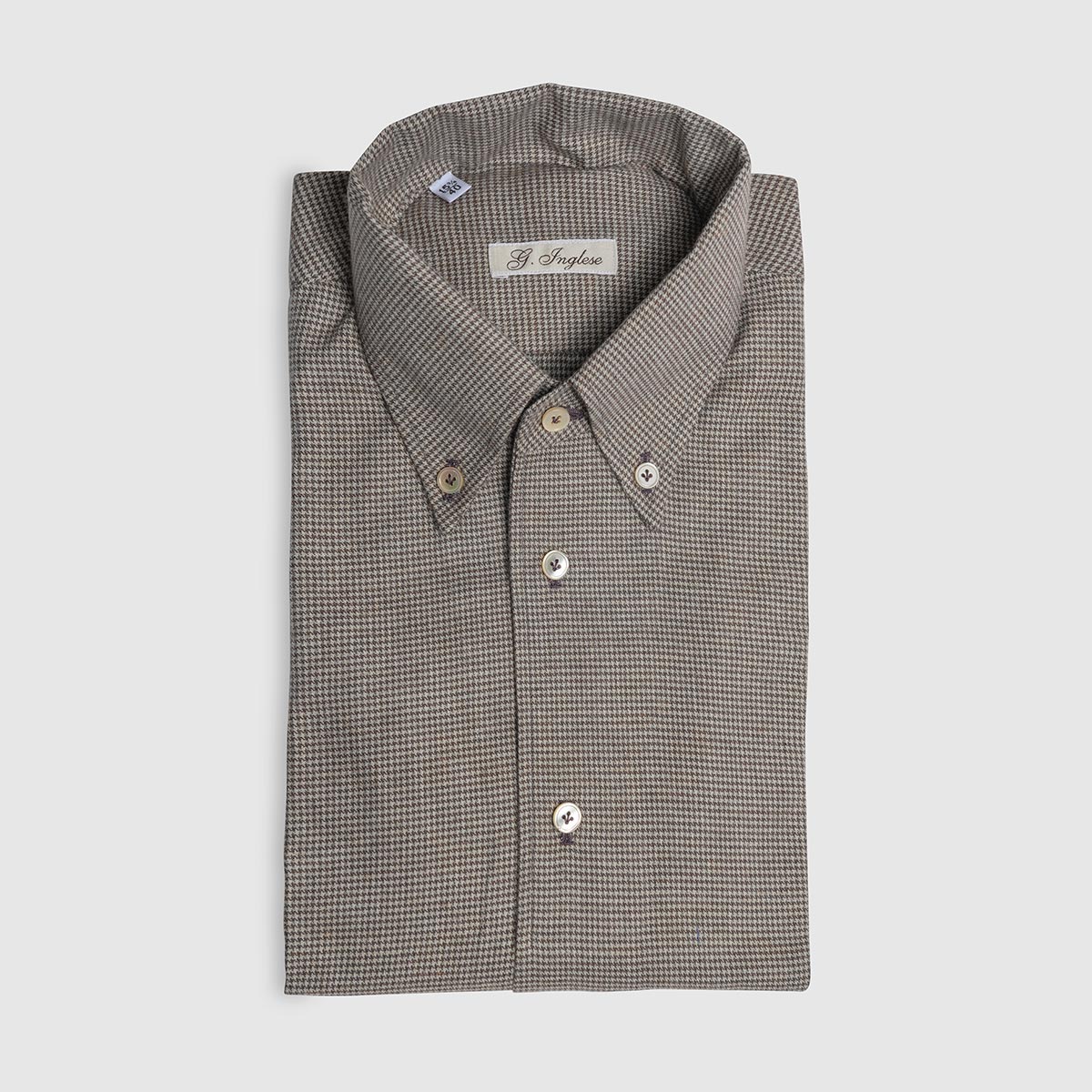Brown/beige Cotton Vichy Check Shirt G. Inglese on sale 2022