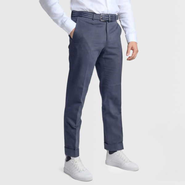 Blue Chino Trouser in a Larusmiani Winter Cotton