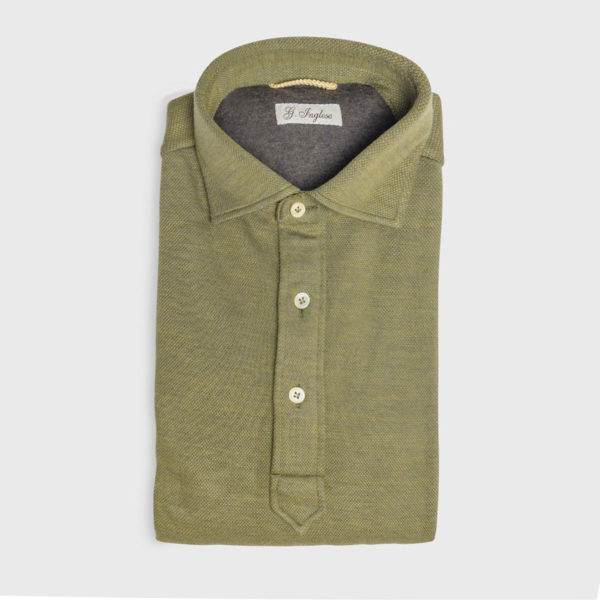 Jfk Green Cotton Piquet And Cashmere Polo Shirt
