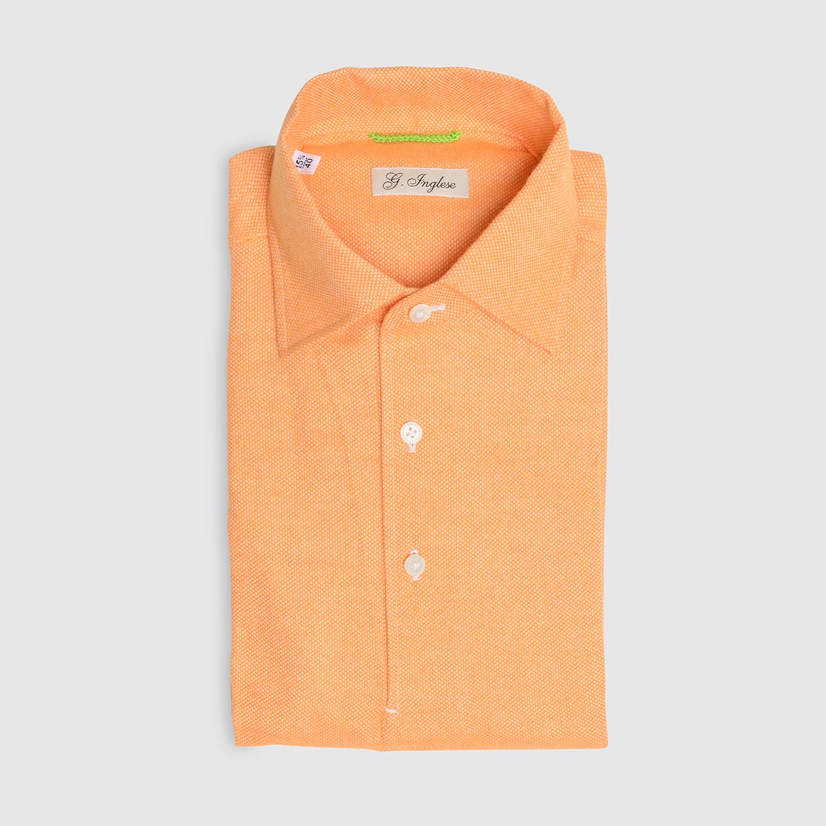 Mastroianni Orange Cotton Flannel Polo Shirt G. Inglese on sale 2022